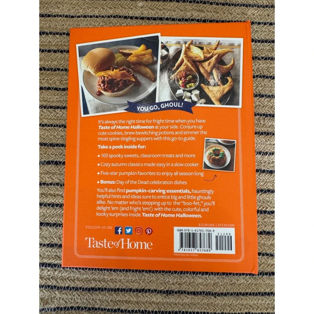 Taste of Home Halloween Cookbook Recipes Meals Snacks Sweets Spiral Hardcover